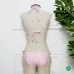 Dior Pink Monogram Printed Bikini Set For Chic Summer Beach Looks #9874290