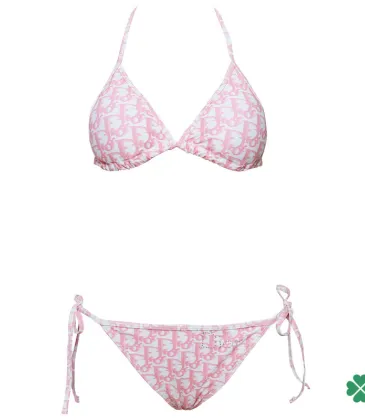 Dior Pink Monogram Printed Bikini Set For Chic Summer Beach Looks #9874290