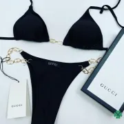 Stylish Black Gucci Bikini Set With Gold Chain Accents For Fashion Lovers #99116349