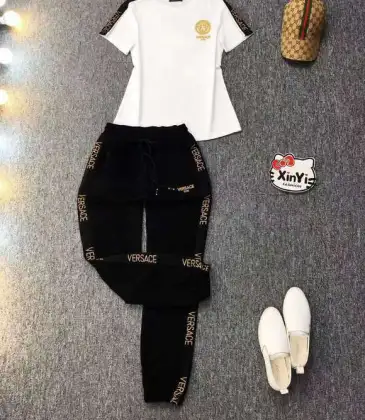 Versace - Inspired White Tee And Black Track Pants Set For Trendy Casual Wear #9874303