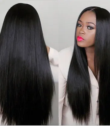 Long Straight Black Human Hair Extensions For Natural And Glamorous Hairstyles #999902262