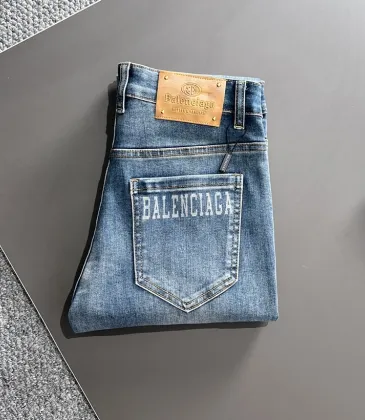 Balenciaga Classic Logo Embroidered Blue Denim Jeans #A42419