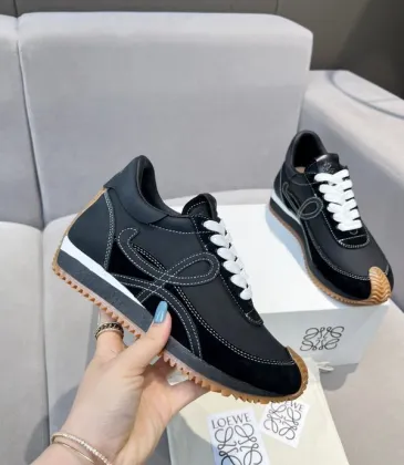 Sleek Black Loewe Sneakers With White Accents And Signature Bow Design For Timeless Style Unisex Shoes #A30334