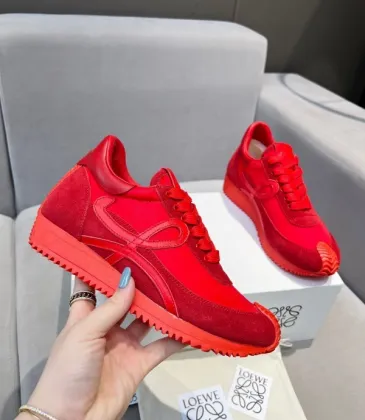Vibrant Red Loewe Sneakers With Signature Bow Design And Bold Sporty Appeal Unisex Shoes #A30335