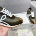 Chic Olive Green Loewe Sneakers With White Bow Accents And Retro Sporty Flair Unisex Shoes #A30336