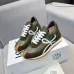 Chic Olive Green Loewe Sneakers With White Bow Accents And Retro Sporty Flair Unisex Shoes #A30336