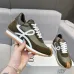 Chic Olive Green Loewe Sneakers With White Bow Accents And Retro Sporty Flair Unisex Shoes #A30336