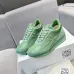 Elegant Sage Green Loewe Sneakers With Gold Accents And Retro Sporty Charm #A30337