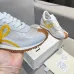 Chic Loewe Sneakers With Gray Base And Vibrant Yellow Bow Design For Trendy Outfits Unisex Shoes #A30343