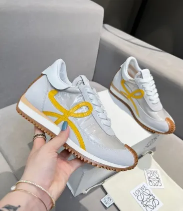 Chic Loewe Sneakers With Gray Base And Vibrant Yellow Bow Design For Trendy Outfits Unisex Shoes #A30343