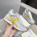 Chic Loewe Sneakers With Gray Base And Vibrant Yellow Bow Design For Trendy Outfits Unisex Shoes #A30343