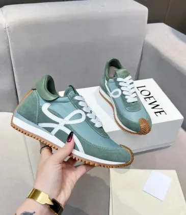 Elegant Loewe Sneakers In Soft Green With Signature White Accents And Retro Inspired Design Unisex Shoes #A30347