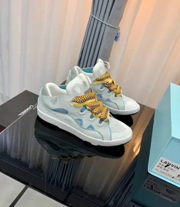Trendy Lanvin Sneakers In Light Gray With Colorful Braided Laces And Sporty Design Unisex Shoes #A30440