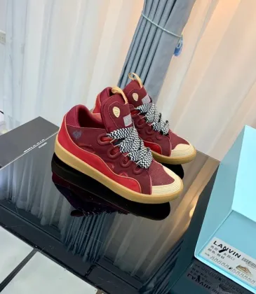 Chic Burgundy Lanvin Sneakers With Contrast Lacing And Retro Inspired Design #A30442