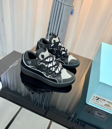 Stylish Black And White Lanvin Sneakers With Unique Lacing And Trendy Design Unisex Shoes #A30447