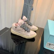 Elegant Lanvin Pink Sneakers With Distinctive Zig Zag Lacing And Premium Design Unisex Shoes #A30449