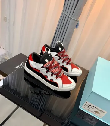 Stylish Lanvin Sneakers Featuring Trendy Color Block Design and Unique Lacing System Unisex Shoes #A30450