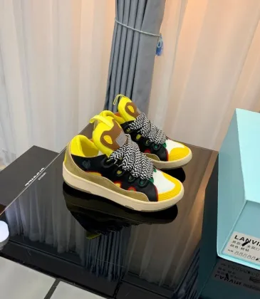 Lanvin Color Blocked Sneakers With Zigzag Laces For Bold Streetwear Aesthetics Unisex Shoes #A30452