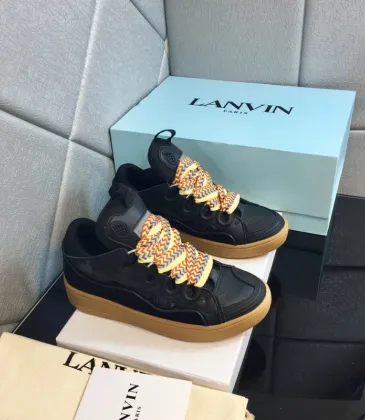 Lanvin Black Leather Sneakers With Colorful Braided Laces And Gum Soles For Fashion - Forward Looks #A30453