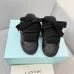 Lanvin Black Low Top Sneakers Quilted Design with Bow Accent Laces Unisex Shoes #A43759