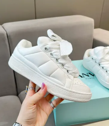 Lanvin White Low Top Sneakers Quilted Design with Bow Style Laces Unisex Shoes #A43760