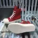 Striking Red Rick Owens DRKSHDW High - Top Boots With White Accents For Edgy Style #A26937