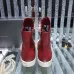 Striking Red Rick Owens DRKSHDW High - Top Boots With White Accents For Edgy Style #A26937