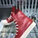 Striking Red Rick Owens DRKSHDW High - Top Boots With White Accents For Edgy Style #A26937