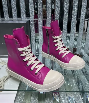 Bold Fuchsia Rick Owens DRKSHDW High - Top Boots With White Accents For Avant - Garde Fashion #A26938
