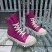 Bold Fuchsia Rick Owens DRKSHDW High - Top Boots With White Accents For Avant - Garde Fashion #A26938