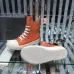Vibrant Orange Rick Owens DRKSHDW High - Top Boots With White Accents For Bold Style #A26939