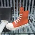 Vibrant Orange Rick Owens DRKSHDW High - Top Boots With White Accents For Bold Style #A26939