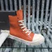 Vibrant Orange Rick Owens DRKSHDW High - Top Boots With White Accents For Bold Style #A26939