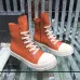 Vibrant Orange Rick Owens DRKSHDW High - Top Boots With White Accents For Bold Style #A26939