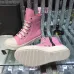 Chic Pink Rick Owens DRkshdw High - Top Boots With White Accents For Edgy Fashion #A26940