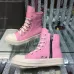 Chic Pink Rick Owens DRkshdw High - Top Boots With White Accents For Edgy Fashion #A26940