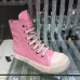 Chic Pink Rick Owens DRkshdw High - Top Boots With White Accents For Edgy Fashion #A26940