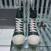 Sophisticated Dark Green Rick Owens DRKSHDW High - Top Boots with White Accents for Bold Style #A26941