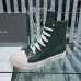 Sophisticated Dark Green Rick Owens DRKSHDW High - Top Boots with White Accents for Bold Style #A26941