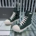 Sophisticated Dark Green Rick Owens DRKSHDW High - Top Boots with White Accents for Bold Style #A26941