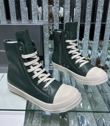 Sophisticated Dark Green Rick Owens DRKSHDW High - Top Boots with White Accents for Bold Style #A26941