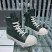 Sophisticated Dark Green Rick Owens DRKSHDW High - Top Boots with White Accents for Bold Style #A26941