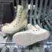 Sleek Cream - Colored Rick Owens DRKSHDW High - Top Boots for Contemporary Edgy Fashion #A26942