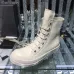 Sleek Cream - Colored Rick Owens DRKSHDW High - Top Boots for Contemporary Edgy Fashion #A26942