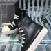 Edgy Rick Owens DRKSHDW High - Top Boots With Contrast White Details For Avant - Garde Style #A26943