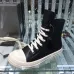 Edgy Rick Owens DRKSHDW High - Top Boots With Contrast White Details For Avant - Garde Style #A26943