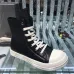 Edgy Rick Owens DRKSHDW High - Top Boots With Contrast White Details For Avant - Garde Style #A26943