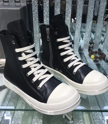 Edgy Rick Owens DRKSHDW High - Top Boots With Contrast White Details For Avant - Garde Style #A26943