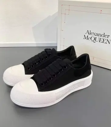 Alexander McQueen Sneakers for Women Deck Skate Plimsoll Lace-Up Black White Size 35-40 #A54524