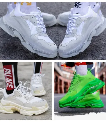 New Balenciaga 17FW Triple S Sneakers Mens Women Casual Shoes Triple S Clear Sole White Green Black Red Rainbow Sports Outdoor Dad Shoe #9875178